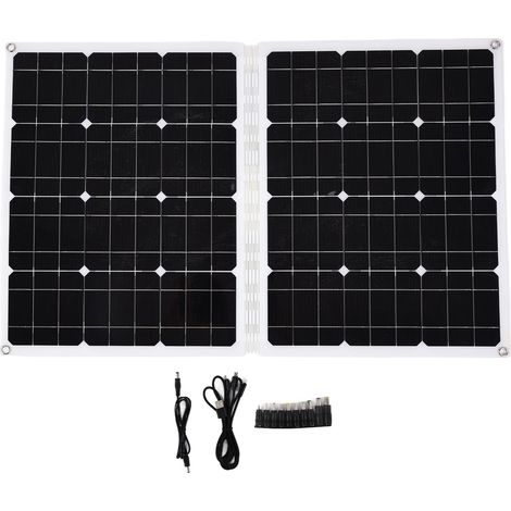 Chargeur Solaire Pliable 80W Panneau Photovoltaïque Portable avec USB-C et DC 18V, PET EVA PTP, Kit Énergie Nomade pour Voyage et Plein Air (1/5)