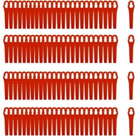 300pcs Lames en Plastique Coupe,Lames en Plastique de Rechange,Lames de Tondeuse en Plastique,Coupe-bordure en Plastique,Pelouse Tondeuse Accessoires pour Jardin (rouge) (1/5)