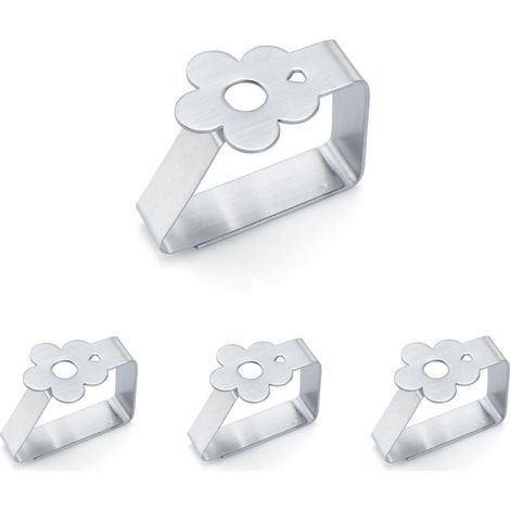 UTILYTAIS Lot de 4 pinces pour table de jardin en acier inoxydable pour table de terrasse (1/5)