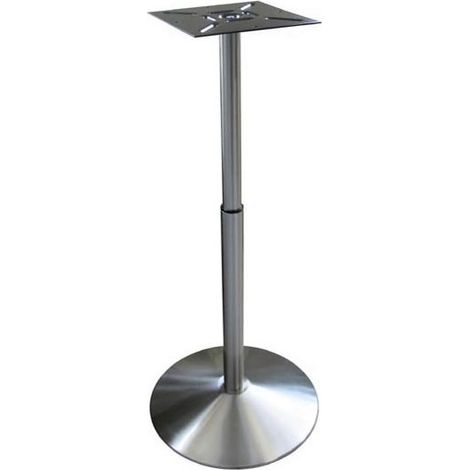 Pied corolle télescopique - Base : Ø 520 mm - Décor : Nickel satiné - Diamètre tube : 60 mm - Hauteur maxi : 1100 mm - Hauteur mini : 650 mm - MANART