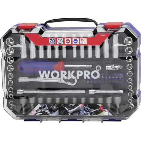 WorkPro Schraubendrehereinsatz-Set 70teilig WP202522