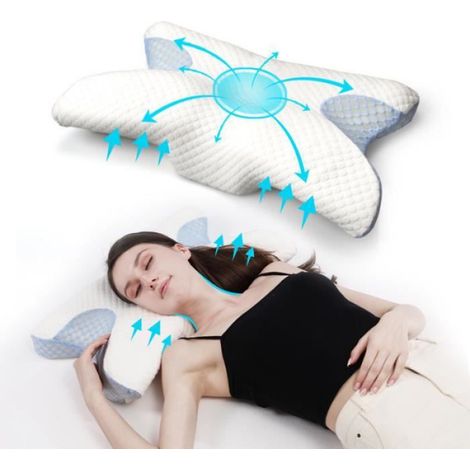Oreiller cervical - - Mémoire de forme - 55x34x10cm - Taie amovible - Confort ferme (1/4)