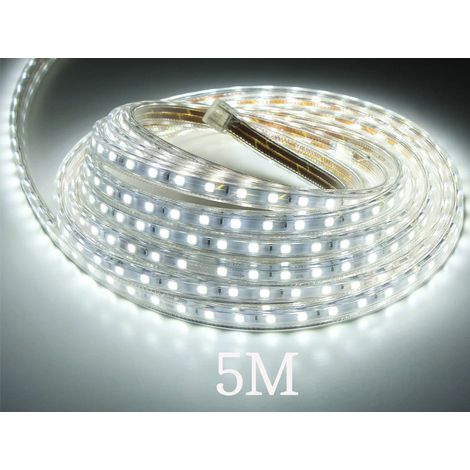 Striscia Led 5M Luce Fredda 400LM 6mm Flessibile Siliconata Fila 2835 Singola (1/5)