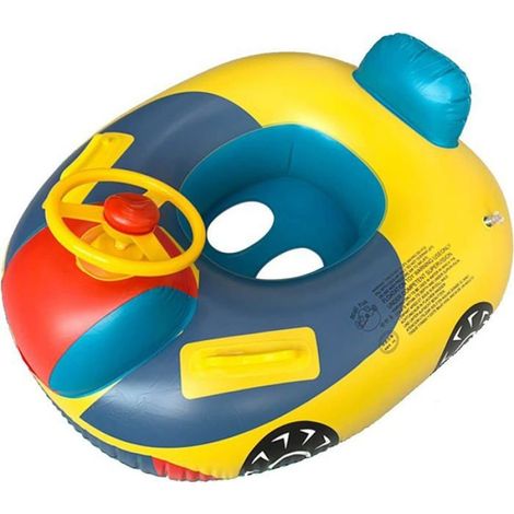 Aufblasbare Kinder-Schwimmhilfe mit Lenkrad und Hupe – Für Pool, Strand und Wassersport – 72 x 65 cm – Geeignet für Kinder von 1 bis 5 Jahren – 1 Stück (1/5)
