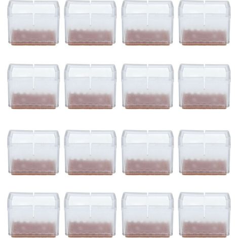 Couvre-Pieds de Chaise Carrés en Silicone 16 Pièces, épais et Antidérapants, en Silicone Souple, Réduisent Le Bruit, Adaptés aux Pieds de Chaise et de Table dans la Vie Quotidienne (1/4)