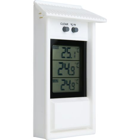 digitales Thermometer, wetterfest, für den Innen- und Außenbereich geeignet, weiß