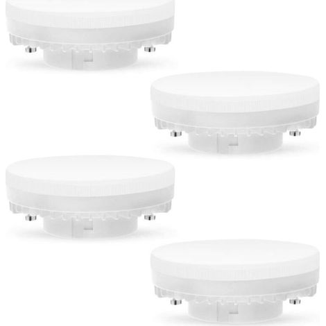 Ampoule GX53 LED 7W 3000K,Blanc Chaud,Non Dimmable Gx53 Eclairage,Pas de Scintillement,Remplace 50W Ampoules Halogènes GX5.3 ou CFL 9W 13W lampe,560Lumens,Angle 120 Degrés,Lot de 4 (1/4)