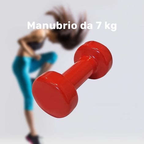 TRADE SHOP - Manubrio Singolo 7 Kg In Vinile Allenamento Esercizi Casa Palestra Workout Fit - (1/2)