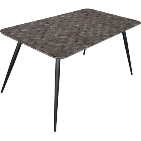 Amadeus - Table à manger rectangulaire 6 personnes effet teck Barney (1/2)