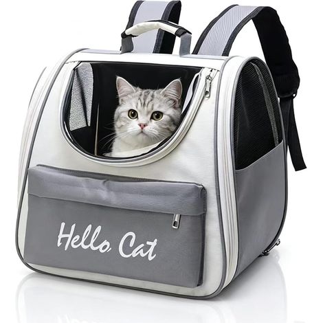 Sac à Dos de Transport pour Chien Chat,Respirant Sac De Transport pour Chien, Sac Transport Chat, Sac Transport Chien, Spacieux Sac Voyage Chiens Chat Laisse et Tapis Intégrés (1/5)