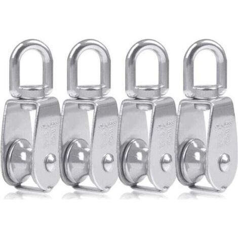 4 Pcs Blocs Monobloc en Acier Inoxydable 304, Grue pour Poulie M25, Charge Pivotante de 150 kg (1/4)