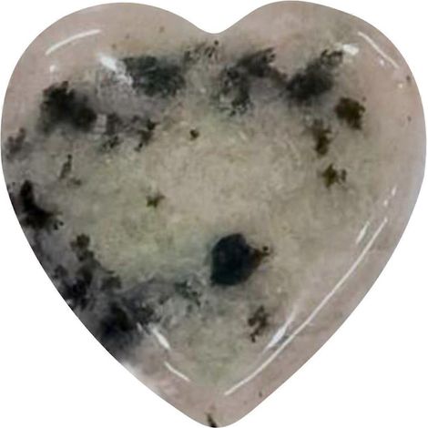 Pierre précieuse en quartz rose améthyste naturel en forme de cœur, polie, idéale pour la décoration de chambre, de pot de fleurs ou d'aquarium. (1/3)