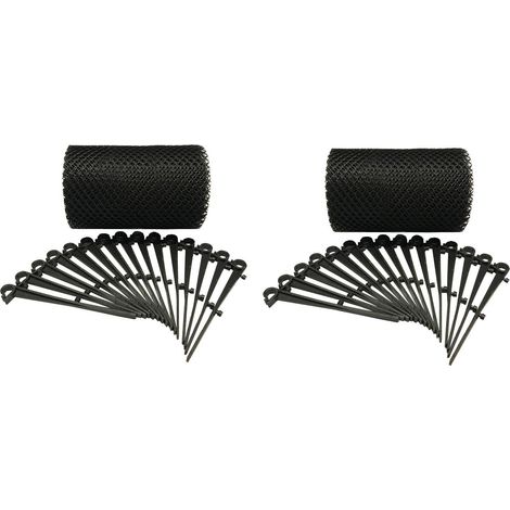2 x 6m Rolls of Gutter Protection Mesh Guard with 30 Fixing Clips (12m x 17.5cm) (1/5)