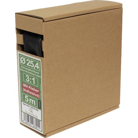 Quadrios 23CA182 Gaine thermorétractable avec colle noir 25.4 mm Taux de retreint:3:1 5 m V908493 (1/5)