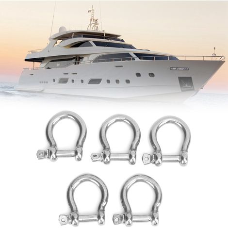 5 pièces Manille en Acier Inoxydable Anneau en D Résistant à la Corrosion pour Randonnée Camping Sports Extérieurs M10 320kg (1/5)