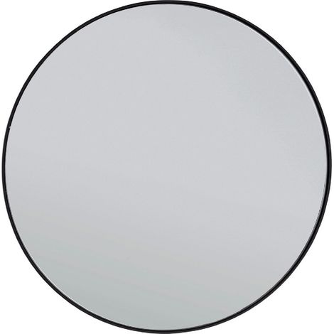 Specchio con Cornice "Planet" in acciaio MDF e vetro -Diametro 50 / Nero smoke (1/4)