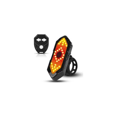 Feu arrière vélo rechargeable USB – Clignotant sans fil avec télécommande – 5 modes d'éclairage – Visibilité jusqu'à 100m – Étanche IPX4 (1/5)