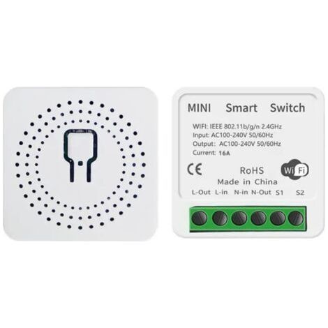 Tuya Smart Wi-Fi Switch Module Dark Box Dual Control Zero Live Wires APP Voice Sync Remote Control Switch Light (1/4)