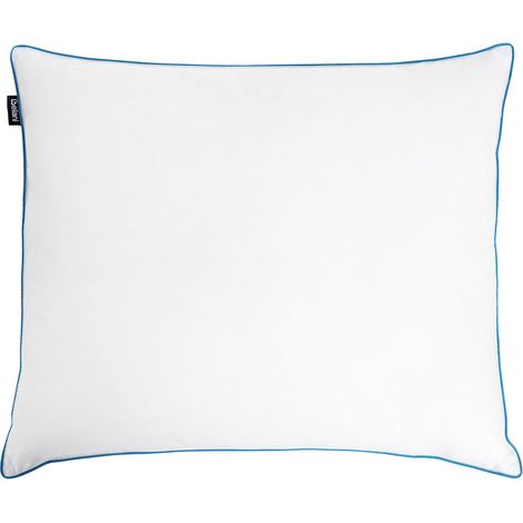 Cuscino alto da letto Rivestimento in cotone Imbottitura in piuma e piumino Bianco 50 x 60 cm Aneto