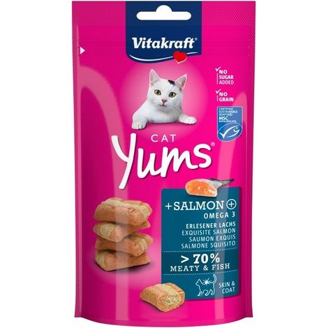 Vitakraft Cat Yums Salmone 40g - Delicati bocconcini per gatti adulti (1/2)