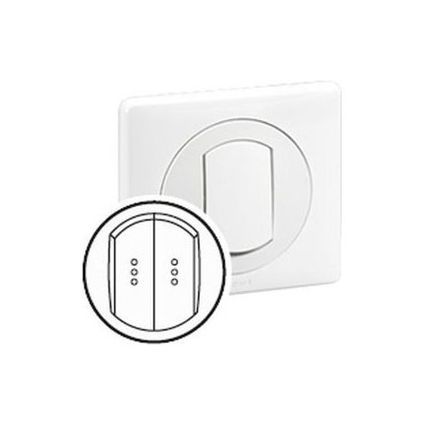 Enjoliveur pour commande lumineuse double à voyant blanc IP44 CELIANE LEGRAND 067804 (1/2)