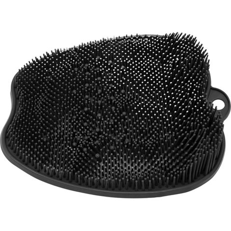 Tapis de massage des pieds sous la douche pour favoriser la circulation sanguine, soulager les douleurs et apaiser les pieds fatigués et endoloris. Noir. (1/5)
