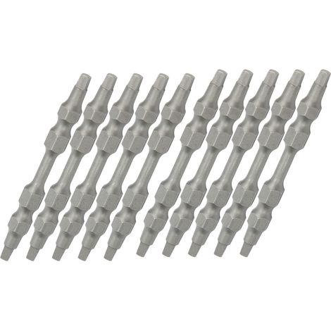 10 Stück Vierkant-Schraubendreherbits, doppelseitig, elektrisch magnetisch, 6,35 mm (1/5)
