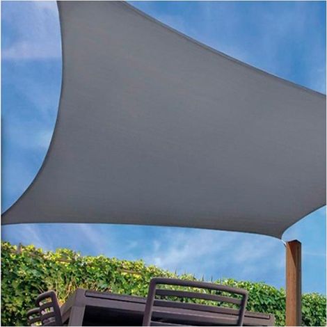 Quadratisches graues wasserdichtes Polyestersegel 3,6 x 3,6 m, grau 165 gr/m2 UV-Gartenmarkise
