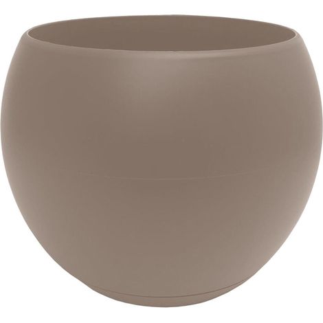 Coupe LUNE avec soucoupe clipsée - Dim. 24 x 24 x 18 cm - Volume 6,5 L - Taupe - EDA