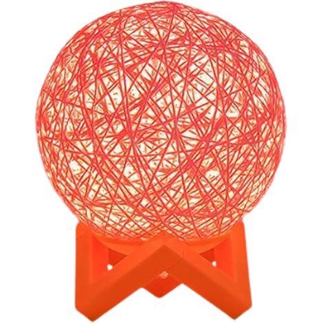 Lampe de table/lampe de chevet LED, alimentée par USB, lampe boule en rotin, cadeau d'anniversaire original, décoration chambre/maison/bureau. (1/5)