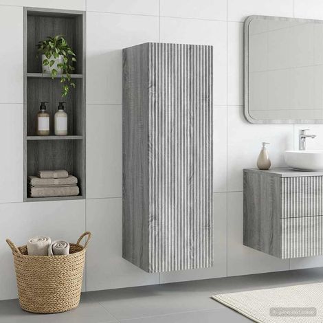 Mueble de baño montado en la pared  gris