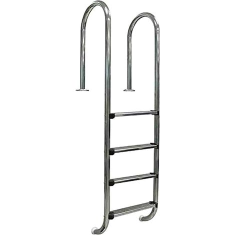 Escalera de pared de acero inoxidable para piscina enterrada, 4 peldaños de 1,50 m Gre Pools (1/2)