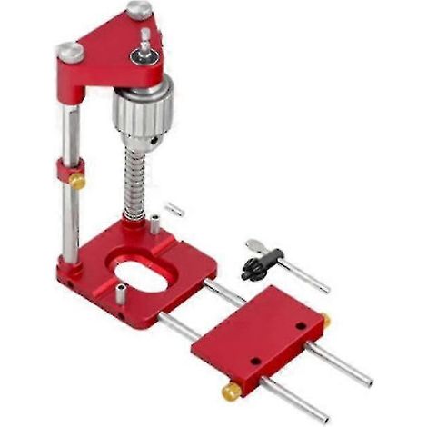 Bohrpositionierungshilfe für Holzbearbeitung, verstellbare Präzisionsbohrpositionierungshilfe, Führungswerkzeuge (Aluminiumlegierung, rot) (1/4)