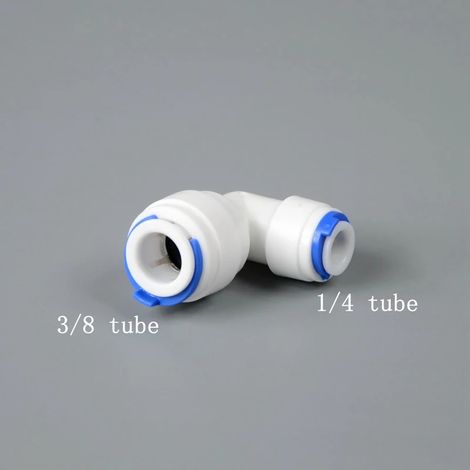 Raccord rapide pour tube PE de 12 1/4 po de diamètre extérieur, système de filtration d'eau potable par osmose inverse familial. (1/5)
