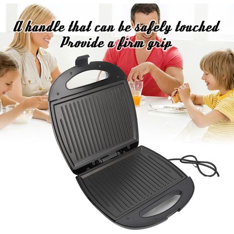 Appareil à sandwichs 1000 W, plaque antiadhésive, double face, presse à panini électrique, grill pour petit-déjeuner et pique-nique (1/5)