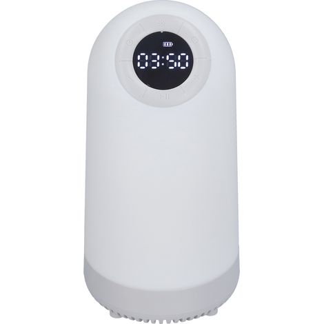 Haut-parleur, veilleuse blanche, haut-parleur sans fil, enceinte veilleuse multifonctionnelle pour chevet