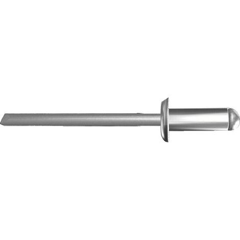 Rivets aveugles 611 tête plate corps alu tige acier zingué. d. 4.8 mm. long 25 mm. perçage 4.9 mm. boîte de 250 rivets - BOLLHOFF OTALU SA (1/2)