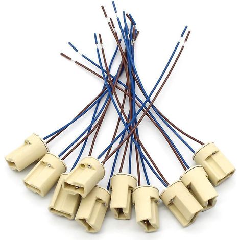 lot De 10 Supports De Lampe G9, Douilles De Base En Cramique G9 Avec Cordons En Tflon De 150 Mm, Compatibles Avec Les Ampoules Halognes Led G9 (1/5)