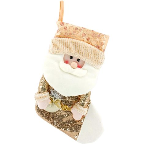 Calcetín Navideño 3D - Poliéster Suave - Decoración para Árbol de Navidad - 50 cm x 30 cm - Unidad (1/3)