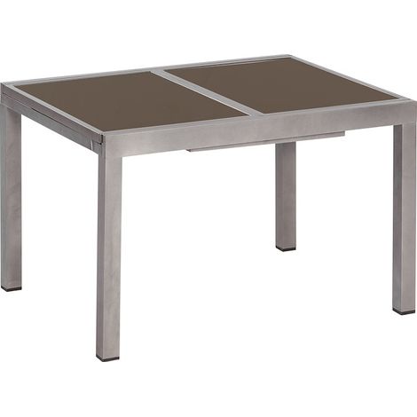 Ausziehtisch graphit/braun 180(240)x100cm Alu/Textil
