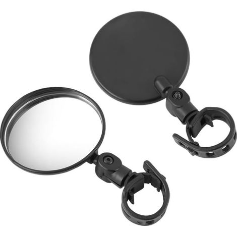 verstellbare schwarze Fahrradspiegel, Weitwinkel-Konvexspiegel aus Acryl für mehr Sicherheit, kompatibel mit Erwachsenen-, Kinder-, Renn- und Mountainbikes.