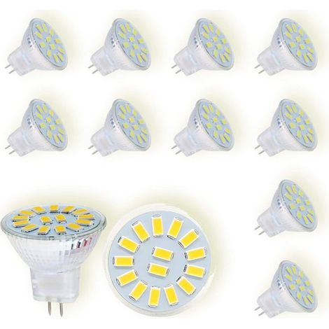 Ampoules LED MR11 GU4 12V, blanc froid 6000K, 500lm, angle de diffusion 120°, spots LED non dimmables, lot de 10 (1/5)