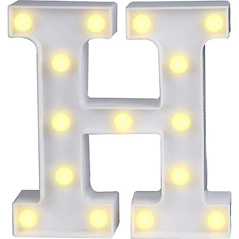 Lettere luminose a led alfabeto H luminoso per decorazione casa compleanni nozze festa bar eventi luce calda (1/5)