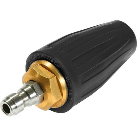 Universelle Rotationsturbinendüse für Hochdruckwasserreiniger, 3600 PSI 250 bar, 1/4 Schnellanschluss-Rotationsturbinenreinigungsdüse (Schwarz) (1/5)
