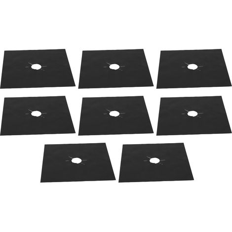 Tapis de protection pour cuisinière à gaz, réutilisable, accessoire de nettoyage pour ustensiles de cuisine, noir, lot de 8 (1/5)
