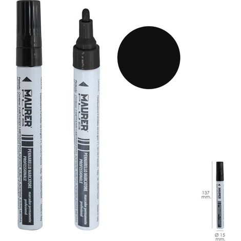 Stylo Marqueur Travail Professionnel Peinture Permanente Noir (1/4)