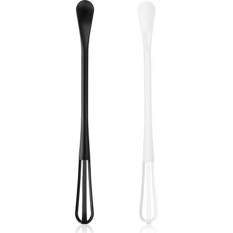 2 Fouets, Mini fouet, Cuillère, Polypropylène, Noir Blanc, Cuisine, Mélange (1/5)