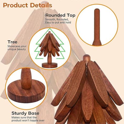 dessous lot de 3 bois Set 3 dessous-de-plat bois forme (1/4)