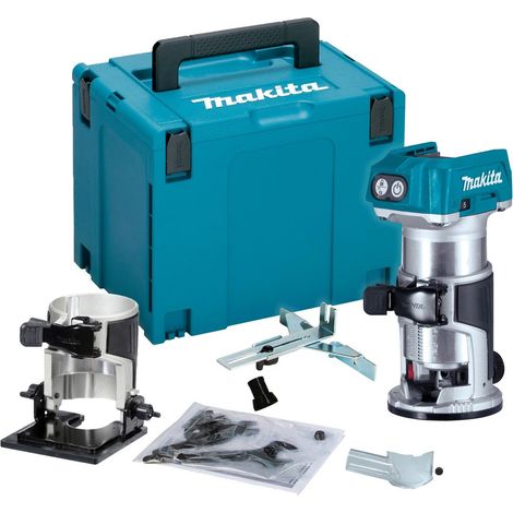 Makita DRT50Z 18V Cordless Brushless Laminate Router Trimmer + Bevel Base + Case (1/4)