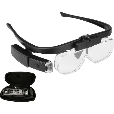 4,5-fache Vergrößerung, Headset mit LED-Licht, Vergrößerungsglas, Kopfhalterung, Schmucklupe mit Mu